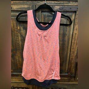 Tangerine, medium, black & pink tank top